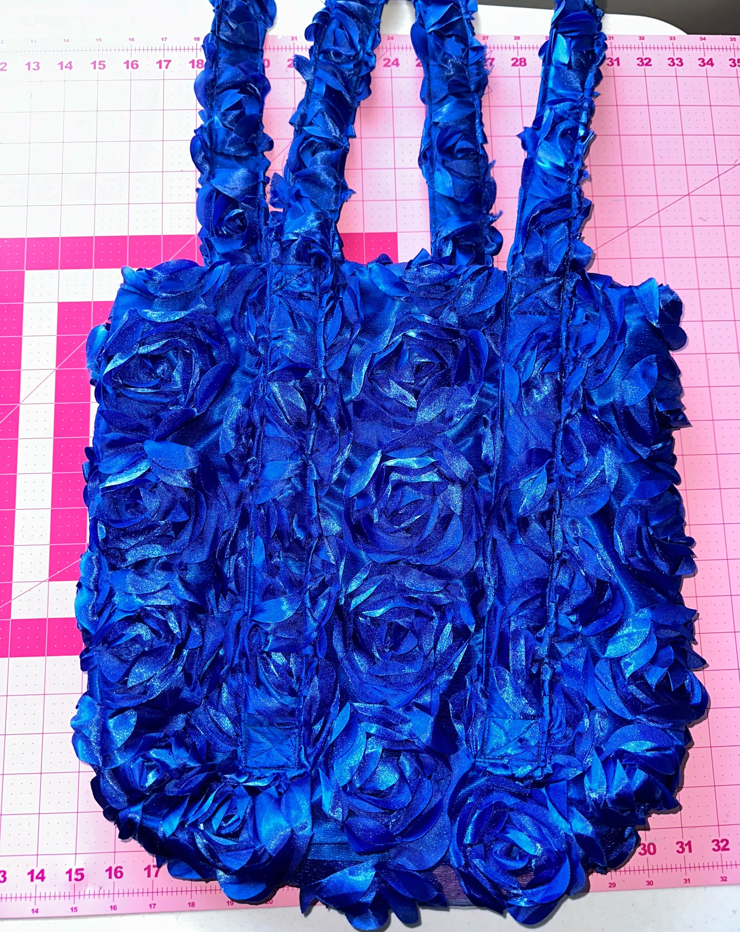 Royal blue floral tote